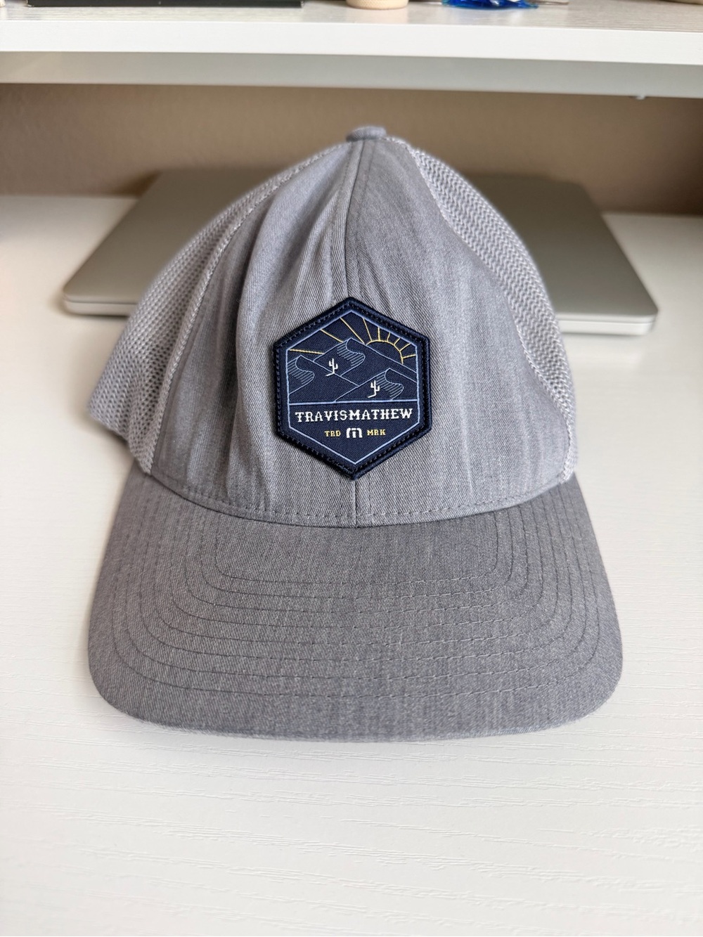 Travis Mathew Desert Willow Grey Trucker SnapBack Hat